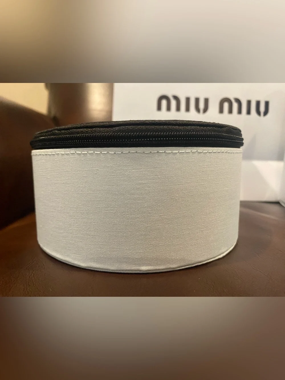 Miu Miu Beauty Large Vanity Case, Gift bag. Empty mini dabber included. Luxe